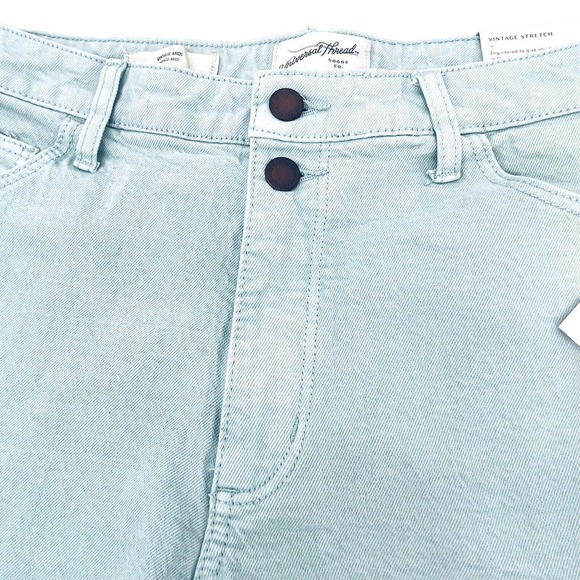Universal Thread NEW High-Rise Vintage Midi Jean Shorts Mindful Mint Green Sz 10 - Picture 7 of 9